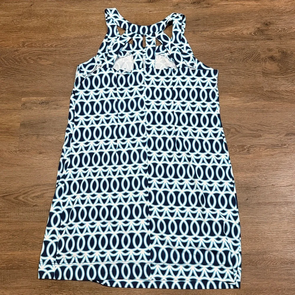 Lulu-B Navy & Light Blue Geometric Tank Dress - Picture 5 of 6